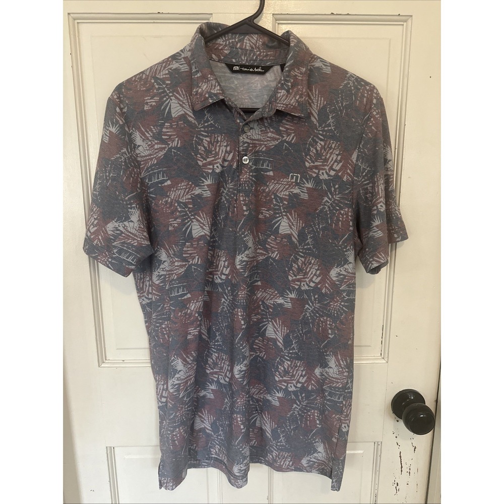 Travis Mathew Polo Golf Shirt  Palm Trees‎  Mens Size Medium